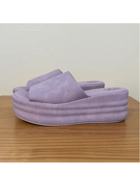 No Boundaries Y2K Platform Wedge Slide Sandals Purple Size 8